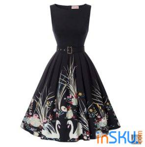 Элегантное черное платье с цветочными мотивами c магазина Belle Poque. Обзор на InSKU.com