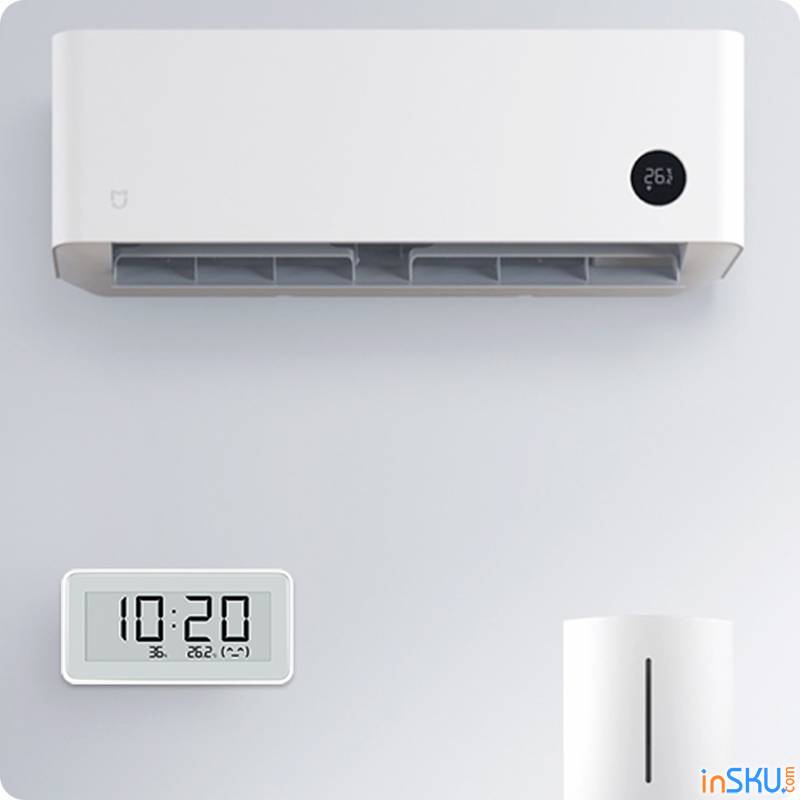 Часы Xiaomi Mi home (Mijia) с экраном E-ink, термометром, гигрометром и Bluetooth. Обзор на InSKU.com