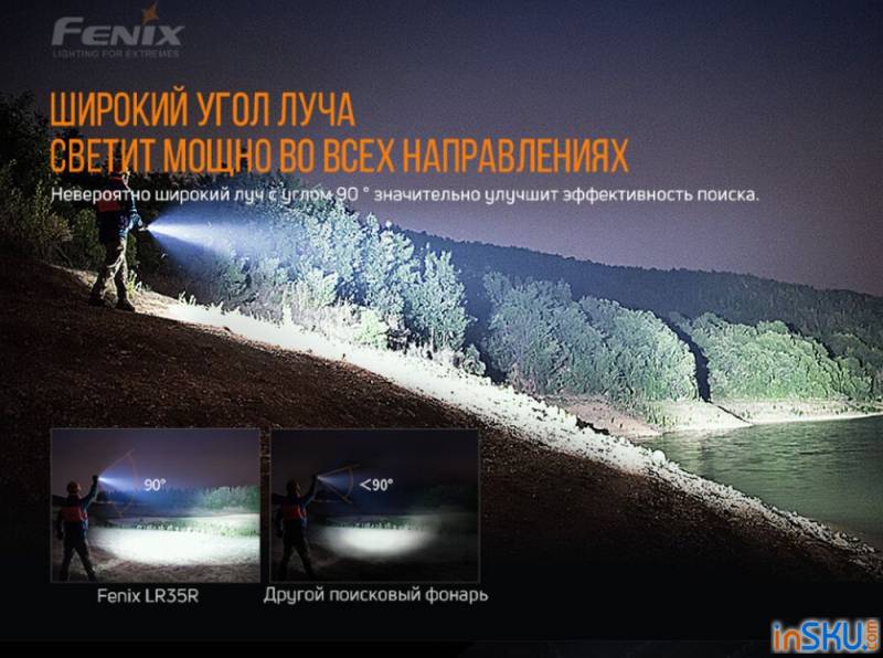 Обзор фонаря Fenix LR35R на 10 000 люмен. Обзор на InSKU.com