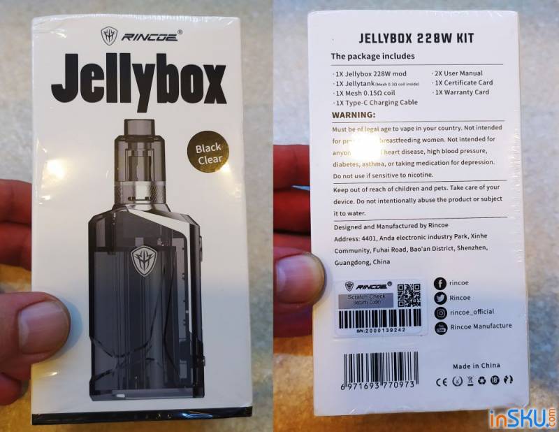 Обзор Rincoe Jellybox 228W Kit – все просто и прозрачно!. Обзор на InSKU.com