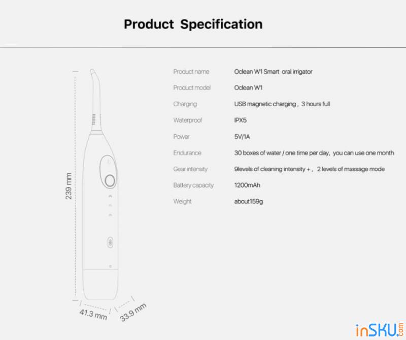 Обзор ирригатора Xiaomi Oclean W1 - как это работает. Обзор на InSKU.com