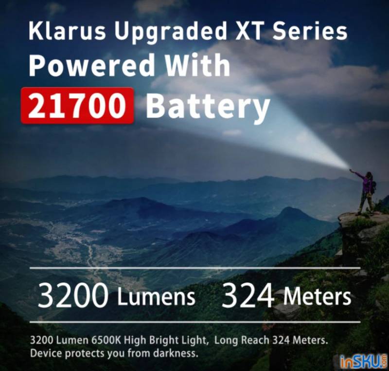 Обзор тактического фонаря Klarus XT21C - быстрый доступ к турбо и стробу. Обзор на InSKU.com