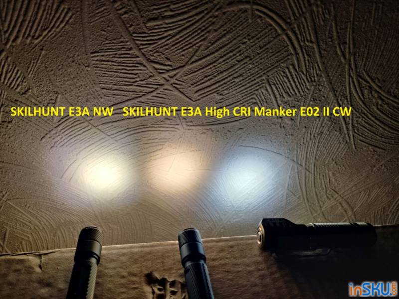 Обзор наключного фонарика SKILHUNT E3A на Samsung LH351B. Сравнение NW/ High CRI. Обзор на InSKU.com