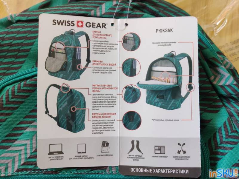 Обзор городского рюкзака SWISSGEAR (2821630406) - компактная модель с отделением под ноутбук 15". Обзор на InSKU.com