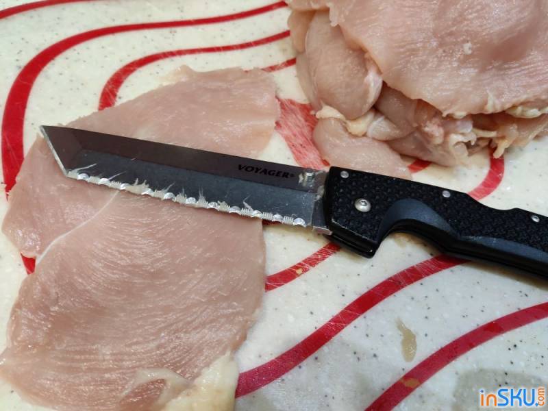 Обзор ножа COLD STEEL VOYAGER TANTO EXTRA LARGE SERRATED - здоровенная, злая "стамеска". Обзор на InSKU.com