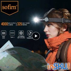 Обзор налобного фонаря SOFIRN HS41 - 4000lm/21700/реверсивный тайп-с и квадрипл SST20. Обзор на InSKU.com
