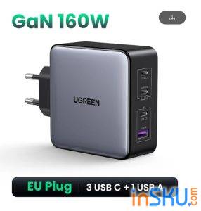 Обзор зарядного устройства UGREEN 160W GaN Charger PD3.1: высокая мощность и надежность. Обзор на InSKU.com